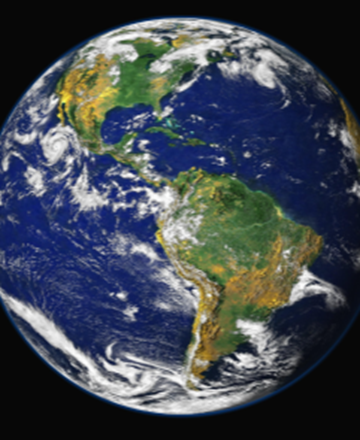 Globe with image of USA