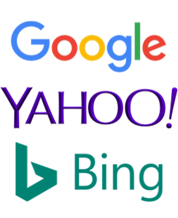 Google, Yahoo, Bing Logos
